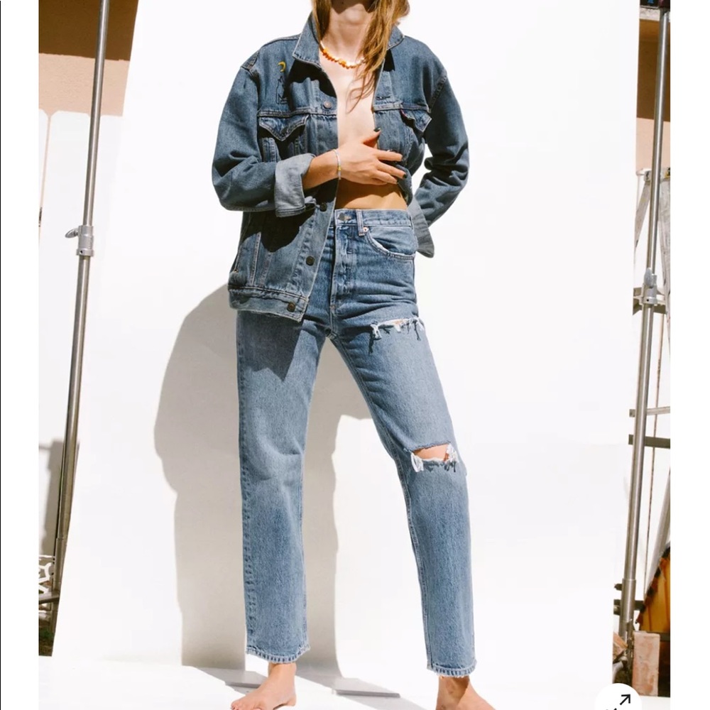 BDG Premium High-Waisted Straight Leg Jean – Distressed Medium Wash